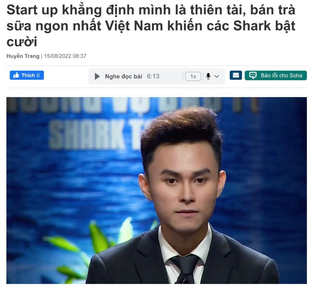 Start up khẳng định mình là thiên tài, bán trà sữa ngon nhất Việt Nam khiến các Shark bật cười